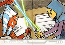 2022 Topps Star Wars MASTERWORK PANORAMIC Sketch Card AHSOKA BARRISS Hennemann