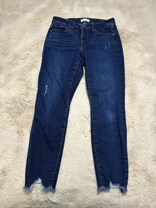 Pantalones de mezclilla ajustados Loft Curvy para mujer talla 28 6 lavado oscuro cómodos elásticos - Imagen 1 de 7