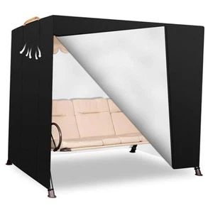 3 Seater Outdoor Swing Cover, Waterproof 3 Triple Seat Patio Swing Chair Black - Picture 1 of 8