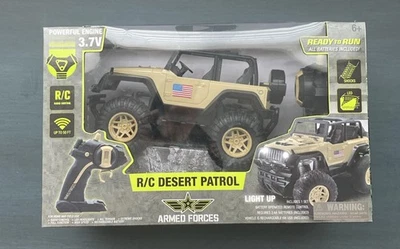 Remote Control  RC Desert Patrol Jeep Armed Forces Rechargeable Vehicle USB - Image 1 of 4