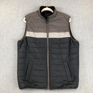 Wetterfeste Vintage Puffer Weste gestreift Herren Lg Fleece gefüttert Taschen - Bild 1 von 9
