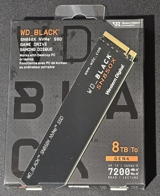 WD Black SN850X 8TB NVMe PCIe Gen4 x4 SSD Solid State Drive - WDS800T2XHE-00CDD0 - Image 1 of 2