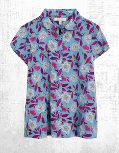 Ex Seasalt Women’s Short Sleeve Maker Shirt in Blue Salt Water - Picture 1 of 6