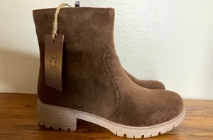 SEVEN7 Footwear Chocolate Brown Bestie Ankle Zip Boots Size 10 New - Picture 1 of 9