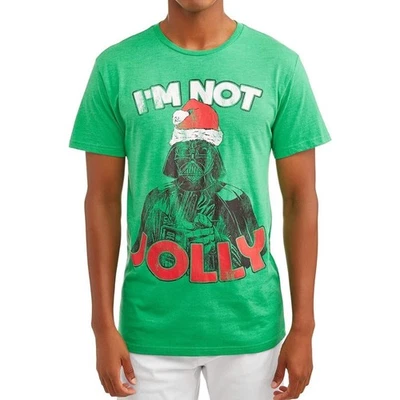 Camiseta Star Wars Darth Vader Santa I'm Not Jolly Verde Navidad Talla Pequeña Nueva Foto 1 de 4