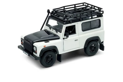 LAND ROVER DEFENDER - 1/24 Welly Diecast Voiture Miniature 22498SP-Gal-Blanc - Photo 1/2