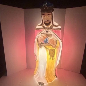 Wise Man King Magi Empire Christmas Nativity Blow Mold Yard Decor 36" Working - Picture 1 of 10