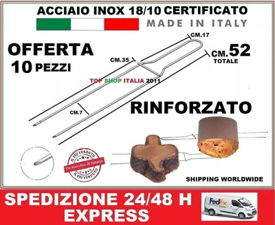 TOP SHOP ITALIA 2011 BLACK FRIDAY 10 PZ SPILLONE CM 52 PER PANETTONE E COLOMBA SPILLONI ACCIAIO