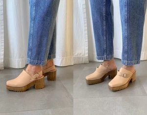 Zuecos con plataforma de acero Rachel Comey beige cuero de vaca para mujer 10,5 usados en excelente estado venta al por menor $450 - Imagen 1 de 14