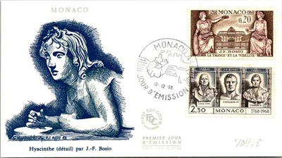 Monaco SC# 704-8 FDC 1968 Hyacinth (detail) by JF Bosio - A02596 - Image 1 of 2