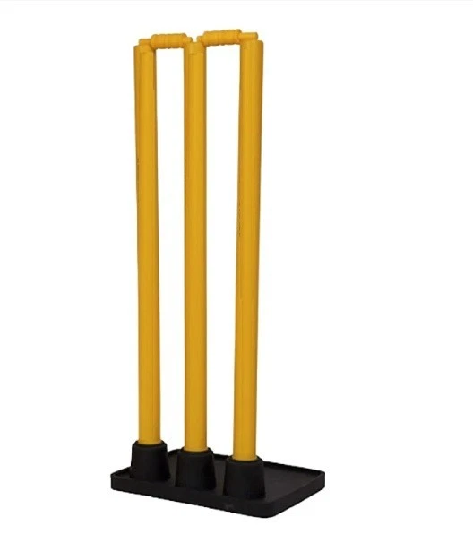 Plastic Cricket Stumps Rubber Base Set 3 Stumps + 2 Bails + 1 stand - Изображение 1 из 2