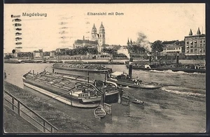 Magdeburg, Ansichtskarte, Elbansicht mit Dom 1926 - Picture 1 of 2