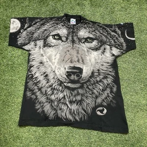 Wolf Shirt XL Wolf Pack Wolves All Over AOP Nature Animal Mountain Forest Tee - Picture 1 of 12