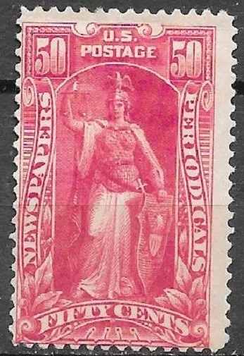 USA Newspaper Stamps 1895 50c carmine Scott #PR119 mint hinged see scans - Image 1 of 2