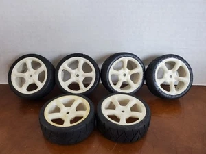 Vintage HPI RS4 Mini RC Wheel Tire Set Yokahama Advan AO38 **6 Total** - Picture 1 of 8