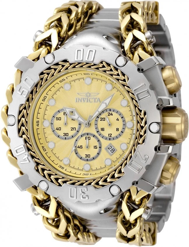 Relógio masculino Invicta Gladiator cronógrafo GMT quartzo mostrador dourado 48190 - Imagem 1 de 1