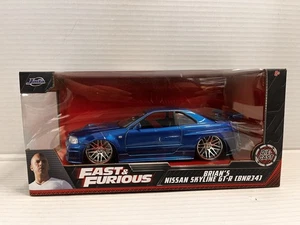 THE FAST AND THE FURIOUS DIECAST 2002 NISSAN SKYLINE GT-R R34 - 1:24 SCALE NIB - Picture 1 of 5