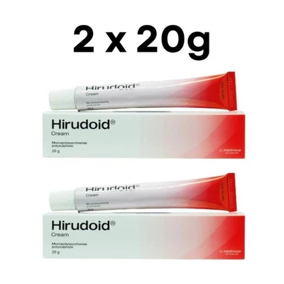 2x Hirudoid Cream 20g –Scar, Varicose Veins & Bruises Burn Itchy Skin Moisturize - Image 1 of 4