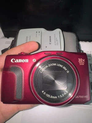 Canon PowerShot SX700 HS Red Digital-16.1MP, DIGIC 6, Wi-Fi/NFC, Tested, English - Image 1 of 3
