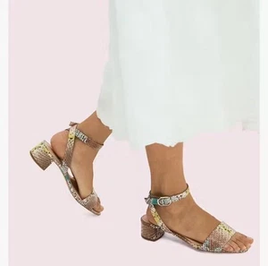 Kate Spade Lucia Low Mid Block Heel Strapy Leather Sandals Sz 11 Women - Imagen 1 de 10