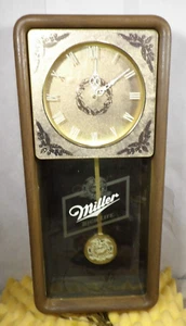 Vintage May 19 1986 Miller High Life Beer Lighted Pendulum Wall Clock NOS Read - Picture 1 of 12