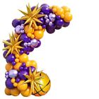 Purple Basketball Yellow Sports Theme Party Supplies 4D Starburst  Wedding