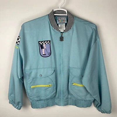 Винтажная женская куртка Jamie Sadock IXSPA размер Small на молнии синяя для гольфа спорта тенниса - Изображение 1 из 4