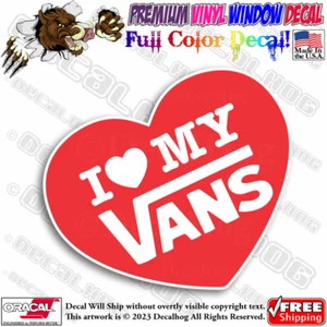 I Love My Vans Skateboard Full Color Car Truck Window Vinyl Decal Sticker. - Picture 1 of 9