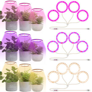 80 LED Grow Light Plant Growing Full Spectrum Dimmable Indoor Plants Ring Lamp
