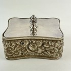 Antique Silver Soldered Plated Tiffany & Co Stamp Box 7.8cm X 5.8cm 19th Century