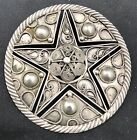 Beauty Filigree Sterling Silver Brooch Pin Pendant 2.3" Star W/Chain - Excel