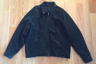 Abrigo Chaqueta Wilke Rodriguez Hombre Cuero Gamuza Negro. Talla XL. Forrado. ¡Genial! Foto 1 de 4