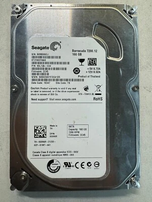 DELL G996R ST3160318AS 9SL13A-034 160GB 7.2K FW CC45 Date Code 10347 SATA 3.5" - Image 1 of 4