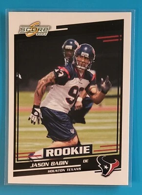 2004 Score Rookie #395 Jason Babin Houston Texans cartão de futebol  - Imagem 1 de 2