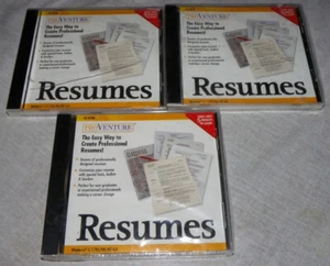 3 -Rare 1999 Proventure Resumes • CD-ROM - Windows • Create Professional Resumes - Picture 1 of 3