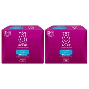 Poise 4 Layer Design Regular Liners for Bladder Leaks 2 x 78 Pack - Picture 1 of 2