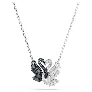 Swarovski Swan Pendant Necklace, Swan, Black, Mixed Metal Finish 5705721 - Picture 1 of 5