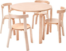 Ecrkids Seating, 5-Piece Table and Chairs Set, Natural