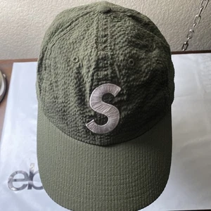Supreme S logo velvet hat olive Army Green Rare Made In Italy - Picture 1 of 6