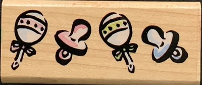 Estampilla de goma con borde de bebé estampida de goma A2269C Foto 1 de 4