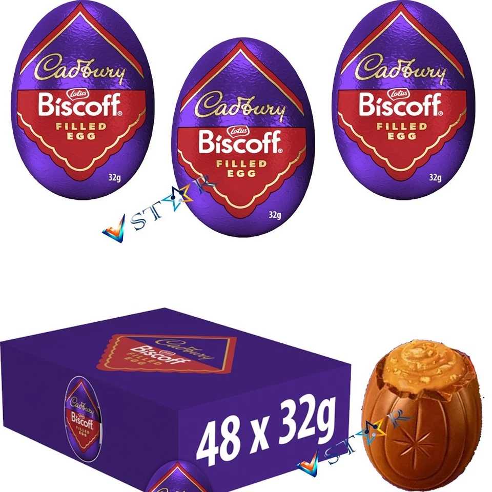 Cadbury Biscoff Chocolate Egg 32g Biscoff Centre Milk Chocolate-New Stock - Image 1 of 1