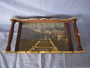 DV3493 PLATEAU SERVICE BOIS DECORATION JARDINS VILLE MENTON Année 50/60 BON ETAT - Imagen 1 de 1