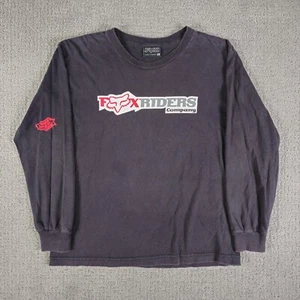 Fox Riders Long Sleeve T Shirt Youth XL Black Y2K - Picture 1 of 9