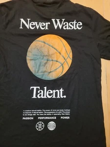 H & M, Never Waste Talent, Basketball Shirt, Size Small, Black, Ships Free - Picture 1 of 8