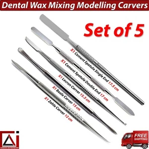 Dental Spatula Wax Mixing And Modelling Carvers Laboratory Technicians Set of 5 - Picture 1 of 7