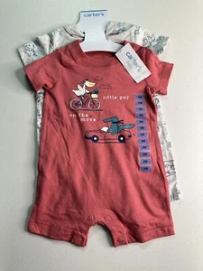 Carter's Infant/Toddler Boy's 2 Piece Short Sleeve Romper Set 9 Months - Picture 1 of 5