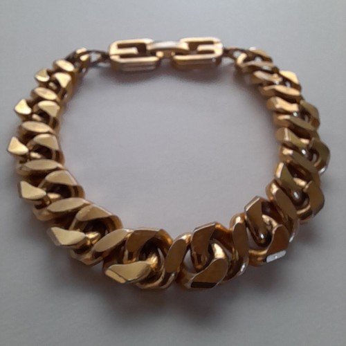 Bracciale catena Givenchy oro 1980 1989 vintage ""G"" fibbia logo