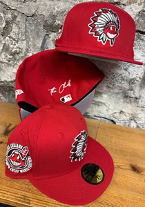 Cleveland Indians Wahoo Feather Headdress New Era Fitted Club 59Fifty Authentic - Picture 1 of 9