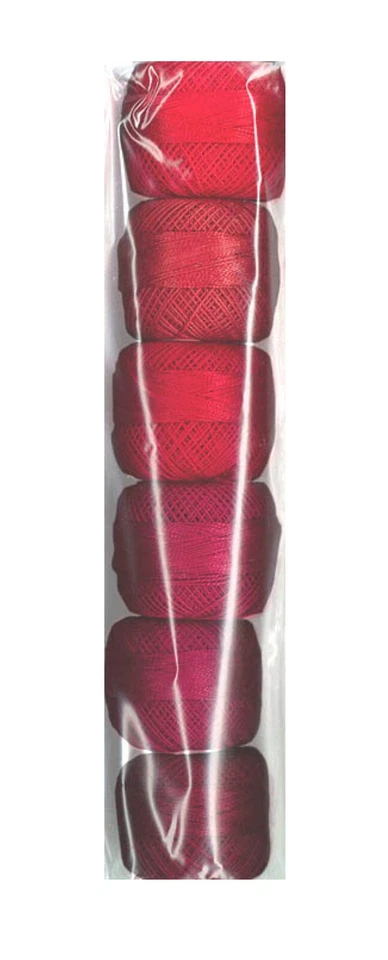 Presencia Pearl Cotton Size 5 Thread Sampler Pack Scarlet - Image 1 of 1
