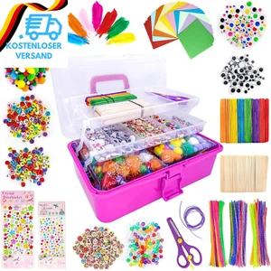 LINAYE 2000+Pcs Bastelset Für Kinder Bastelmaterial in Bastelkoffer Gehören Pfei - Bild 1 von 12